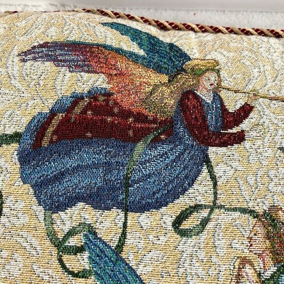 Decorative Tapestry 16" Throw Pillow With Angels & Harps Design - Picture 5 of 9